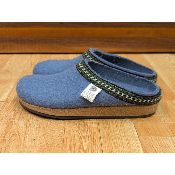 Stegmann Germany Women's Size 36/ USA 6 Wool Felt Cork Comfort Clogs Blue - Picture 2 of 10